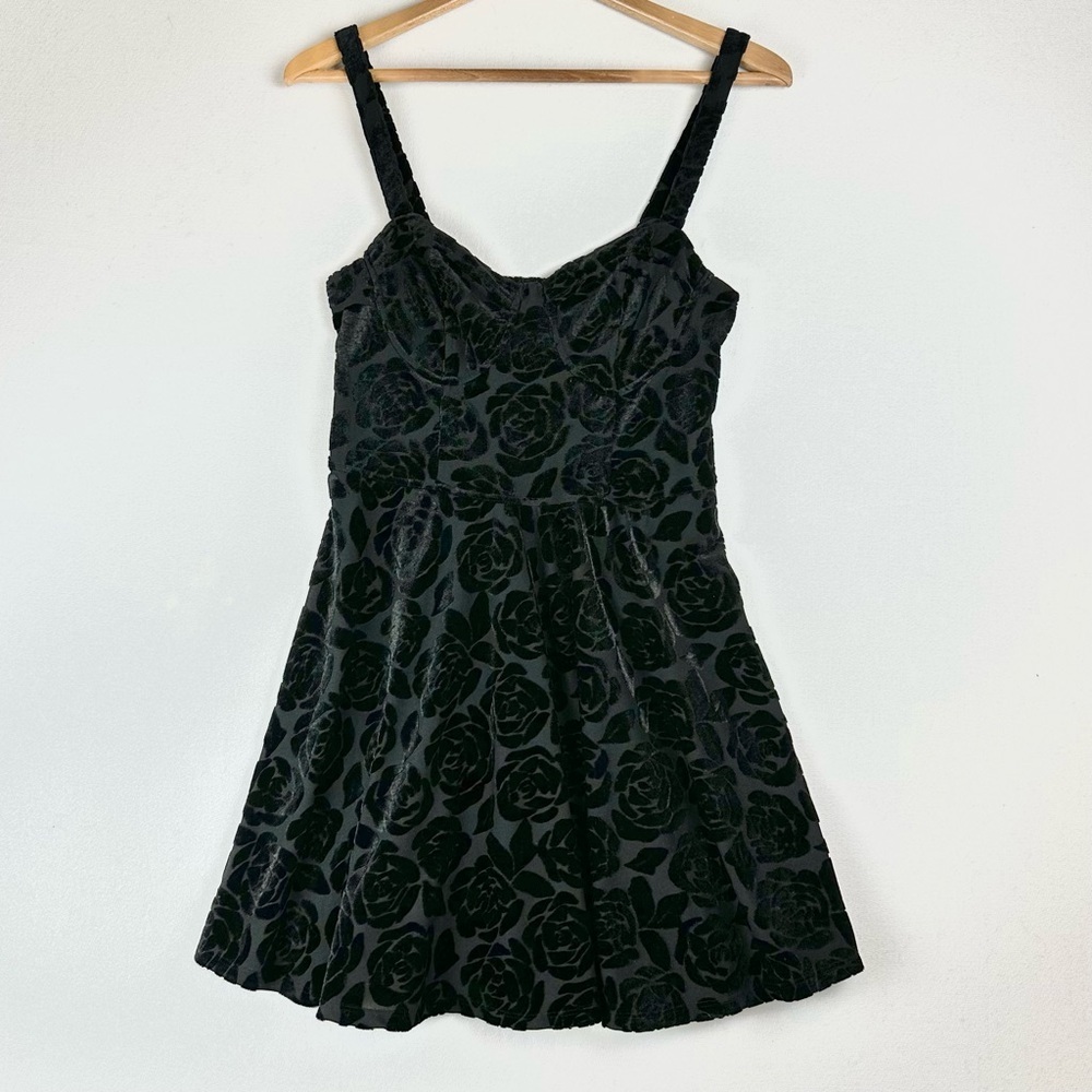 Abercrombie & Fitch Velvet Burnout Skater Corset Top Mini‎ Dress Whimsigoth